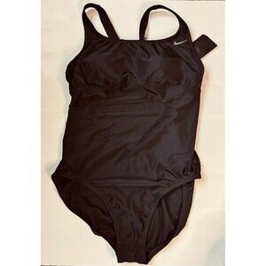 Nike Women's Black One-Piece Swimsuit size Large NWT Resort Vacation